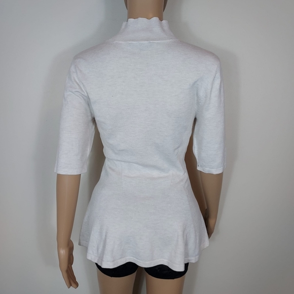 Portmans Phoebe Peplum Knit sweater size 10/8. Off-white turtle-neck sweater - Picture 3 of 7